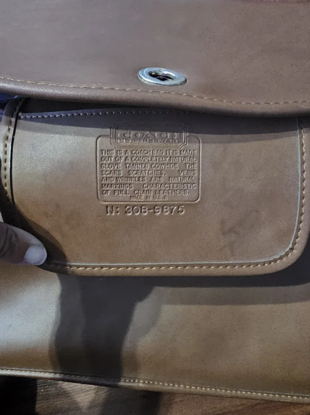 Vintage Coach Brown Leather Laptop Shoulder Bag with Top Handle